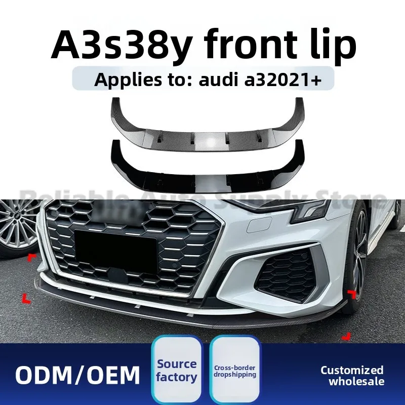

For Audi A3 S3 8Y 2021+ Front Bumper Lip Splitter Underbody Kit Stylish Durable Design Easy Installation Perfect Fit