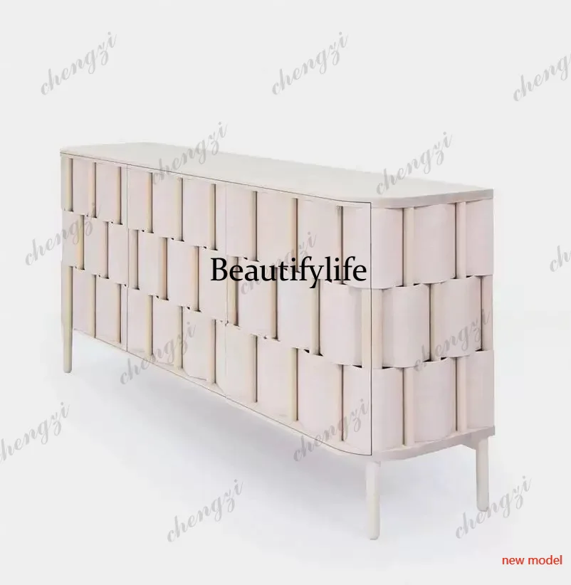 Medieval solid wood dining side cabinet retro, French dining side, porch, Italian dining side cabinet simpleN138