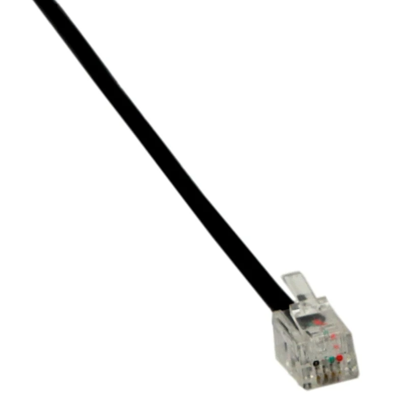 E56B 2 Female To 1 Male RJ9 4P4C Extension Cable Black Extension Cable for Telephone