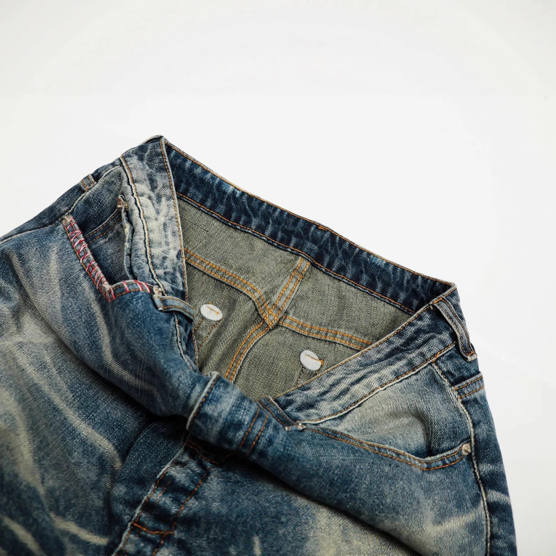 MWJLPWQ جينز رجالي عصري أساسي عالي الشارع على الطراز الأمريكي بنطلون أنيق مغسول مستقيم من قماش الدنيم 2025 خريف جديد 21664