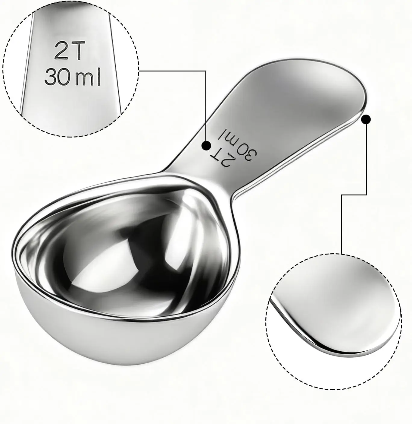 Stainless Steel Coffee Measuring Spoon 2 Tbsp Short Handle Scoop for Ground Coffee Tea Sugar Flour view 4