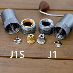 Jfee-molinillo de Café manual J0/J1, 38mm, 5 núcleos/7 núcleos, rebabas, 3 rodamientos, portátil, molinillo para expreso ajustable