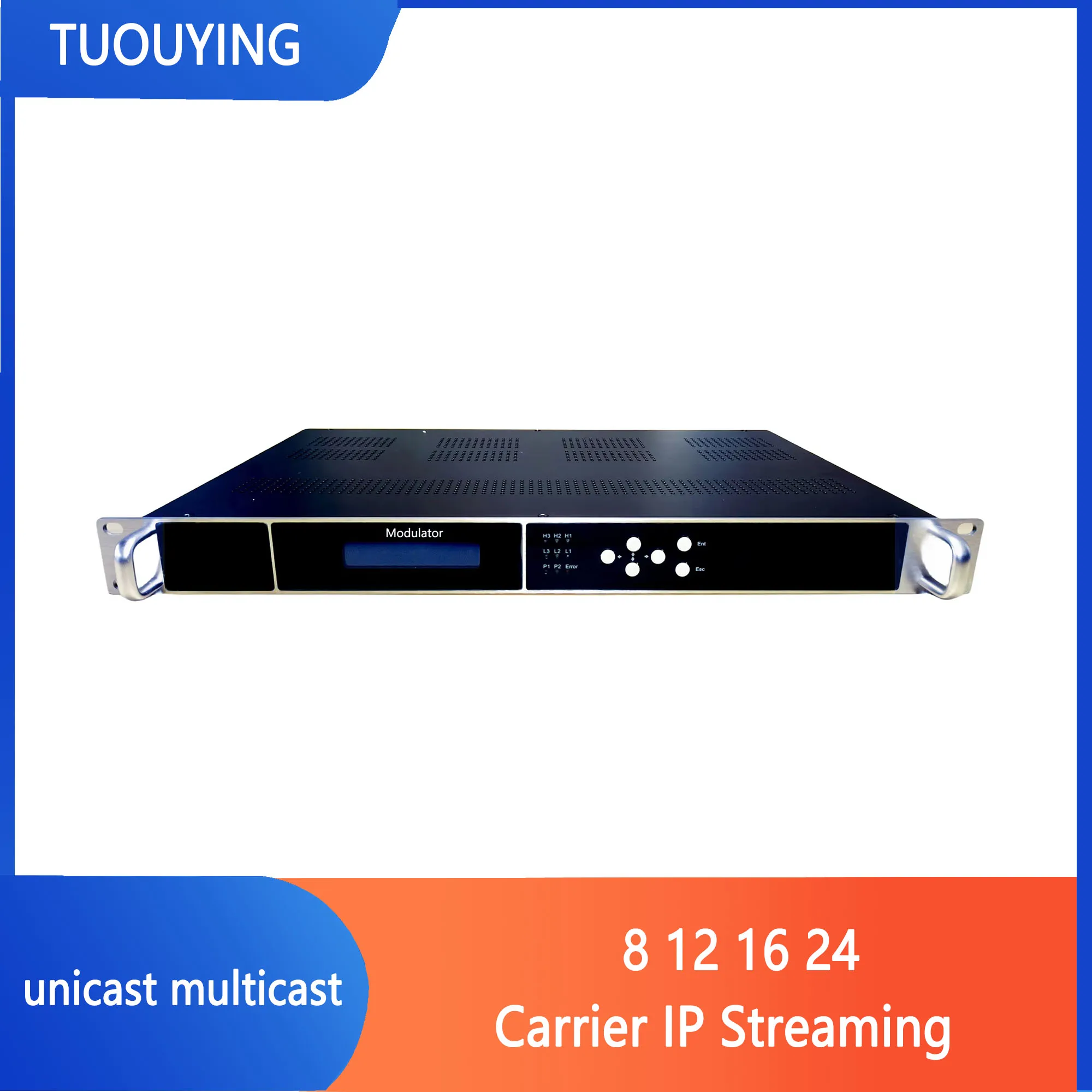 8 12 16 24-channel IP (HLS/SRT/RTSP/UDP/RTMP) to RF ATSC DVB-T ISDBT DTMB DVB-C  Modulator ASI to RF CATV front-end equipment