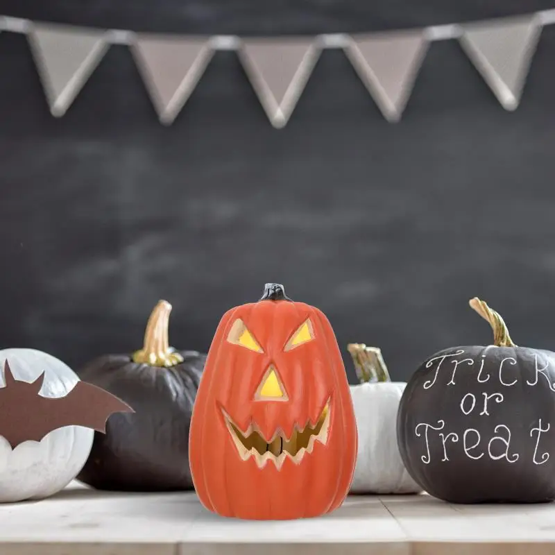 1Pc Dekorative Kürbis Halloween Requisiten Laterne Dekor Kürbis Dekoration Kürbis Licht Outdoor Halloween Decorationsation – Detail 1