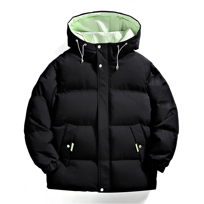 

Winter Velvet Thickened Cotton Parkas Coat Men Windproof Windbreaker Hooded Jacket Mens Hooded Puffer Coat Fashion Casual Parka