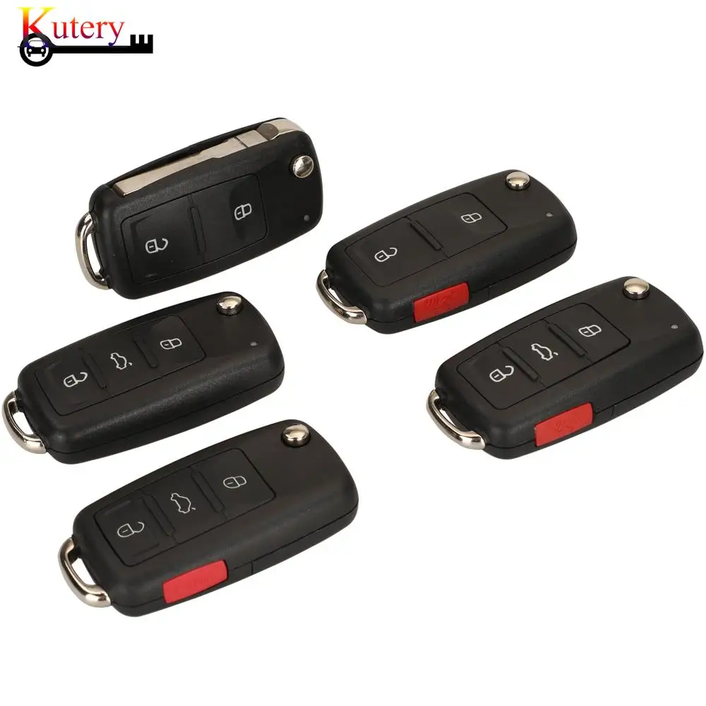 

jingyuqin 10PCS/Lot Remote Car Key Shell For VW/Volkswagen Tiguan Golf Sagitar Polo MK6 Touareg Seat 2/3/4+1 Buttons Case Cover