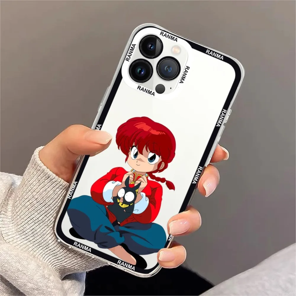 Custodia per telefono Cartoon Ranma 1 2 per Samsung S20 S21 S22 S23 Ultra Plus S10 Bordo trasparente Shell