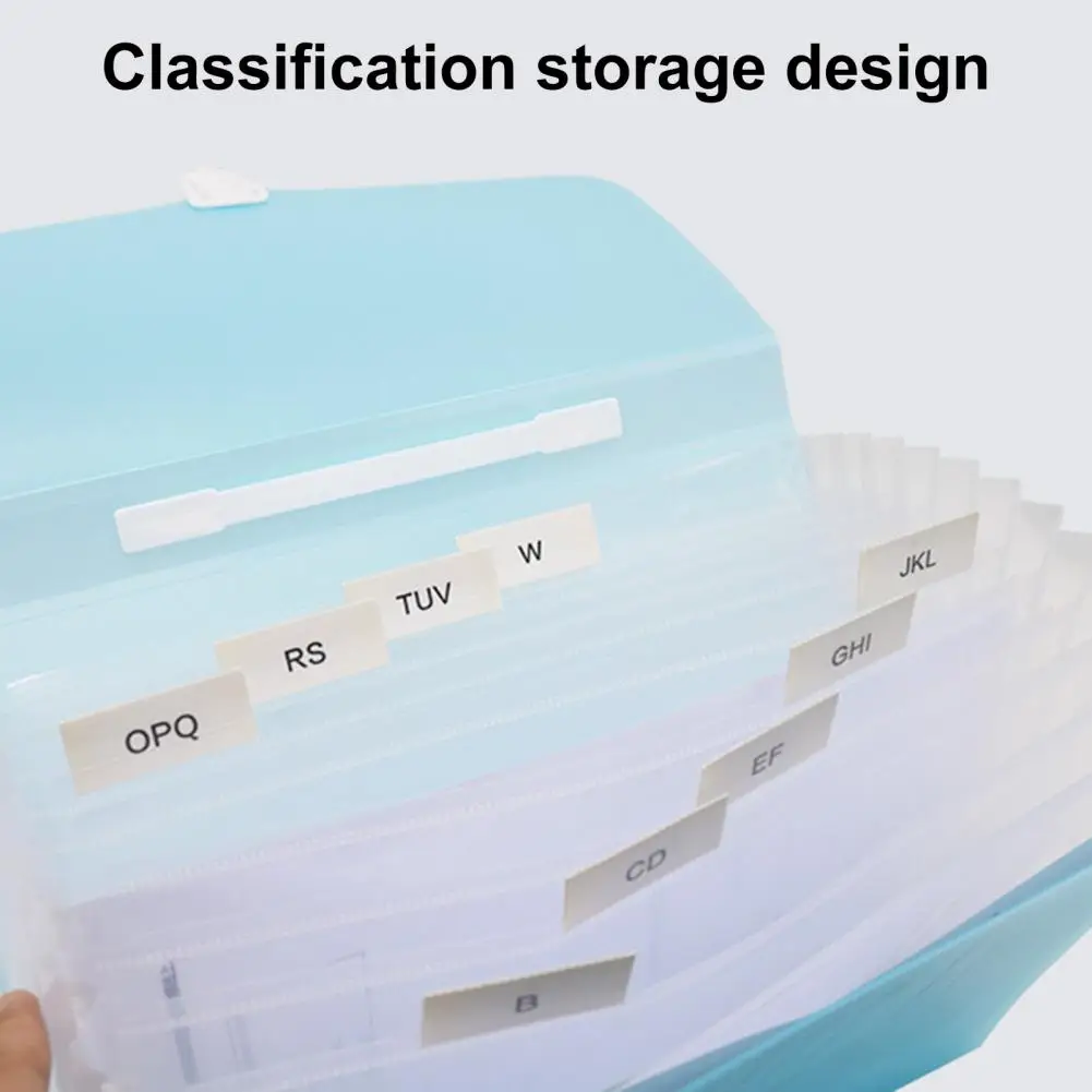 File Folder Multi-pages 13 Pockets with Handle Examination Paper Document Accordion File Organizer School Supplies Candy Color
