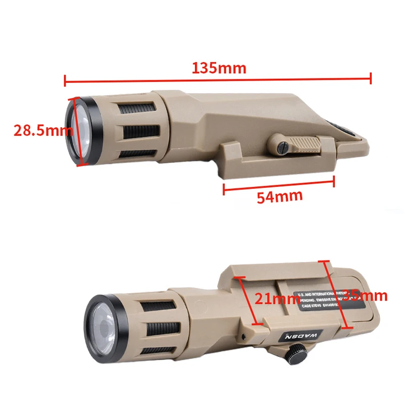 Tactica WML Long Flashlight White Spotlight LED Strobe Hunting Scout Pistol Gun Rifl Weapon Accessory  Fit 20MM Picatinny Rail