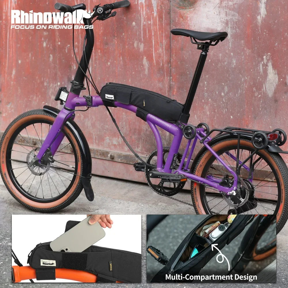 

Rhinowalk Folding Bike Top Tube Bag Water-Resistant 2L Bicycle Frame Triangle Bag Cycling Stotage Tool Pack Fit Brompton Dahon