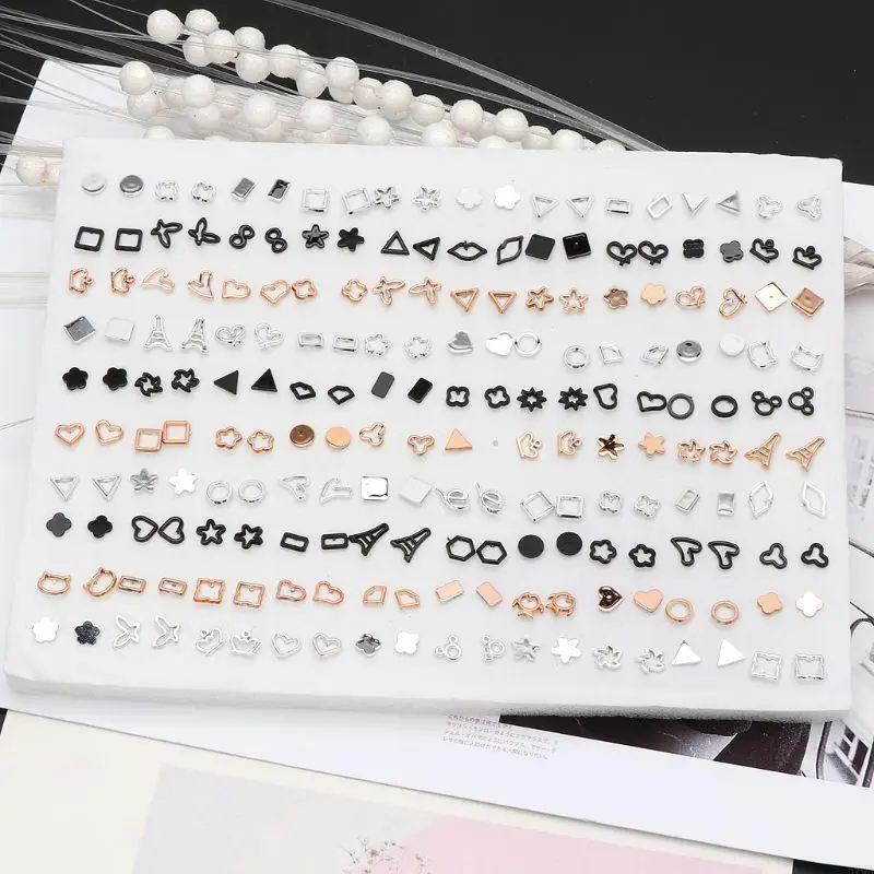 57QA 100 Pairs  Colorful Cute Hypoallergenic Stud Earrings set for Women Birthday Christmas Halloween Jewelry