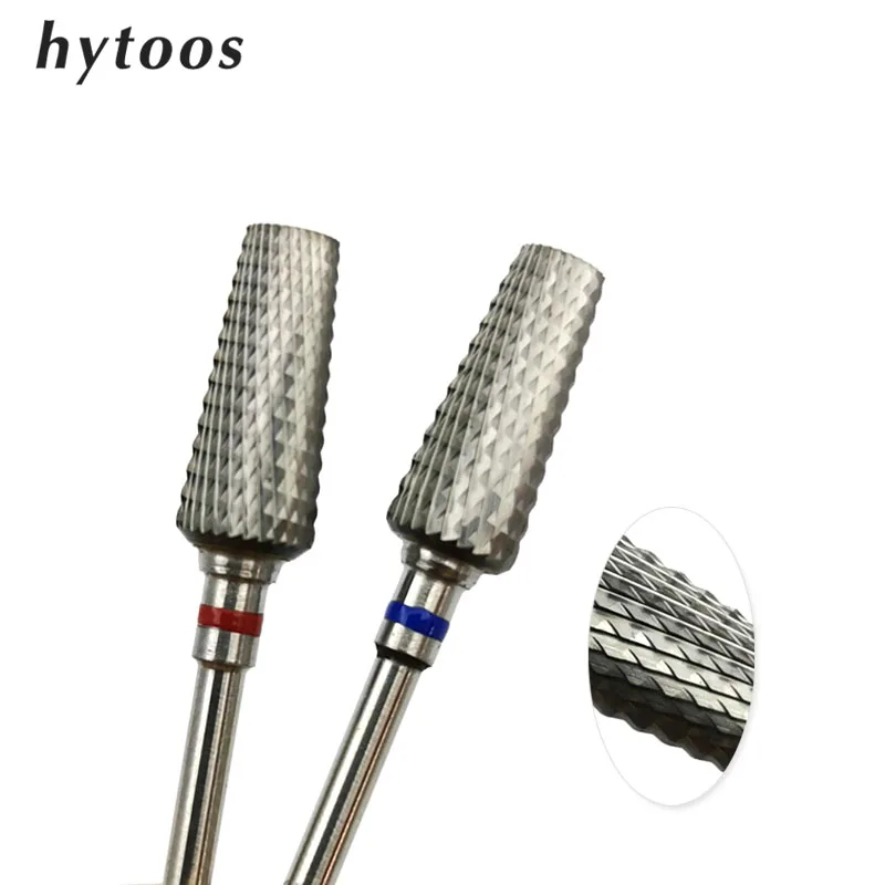 HYTOOS Dust Proof Bits Tapered Barrel Carbide Nail Drill Bit Electric Manicure Cutter Nails Accessories Remove Gel