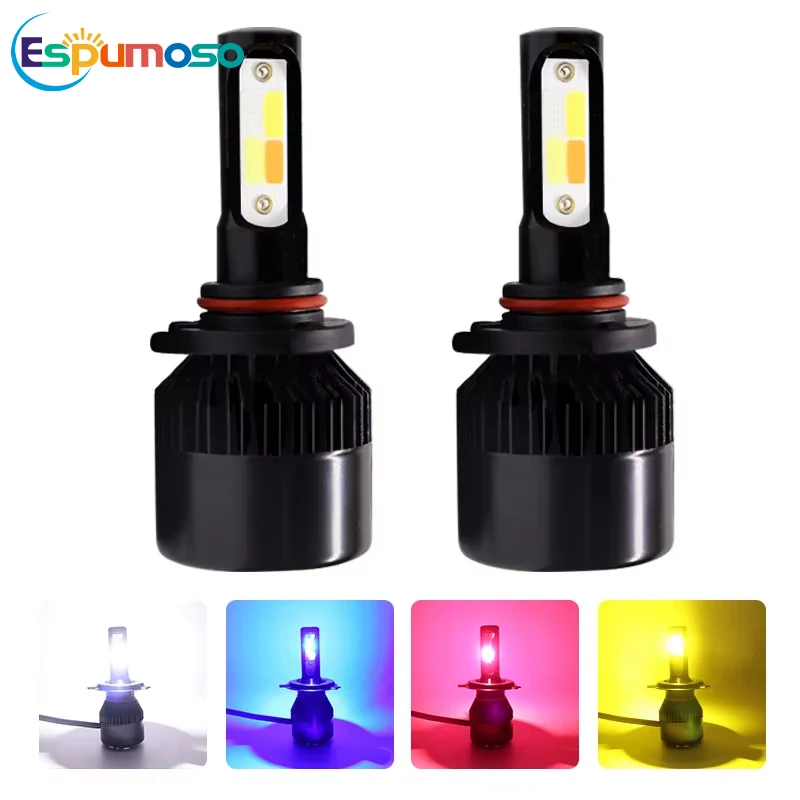 

4Colors Strobe 60W Bulb Car Headlight H4 H7 LED Car Headlight Lamp Car Flashing Fog Light H8 H9 H11 9005 9006 LED Foglight Bulb