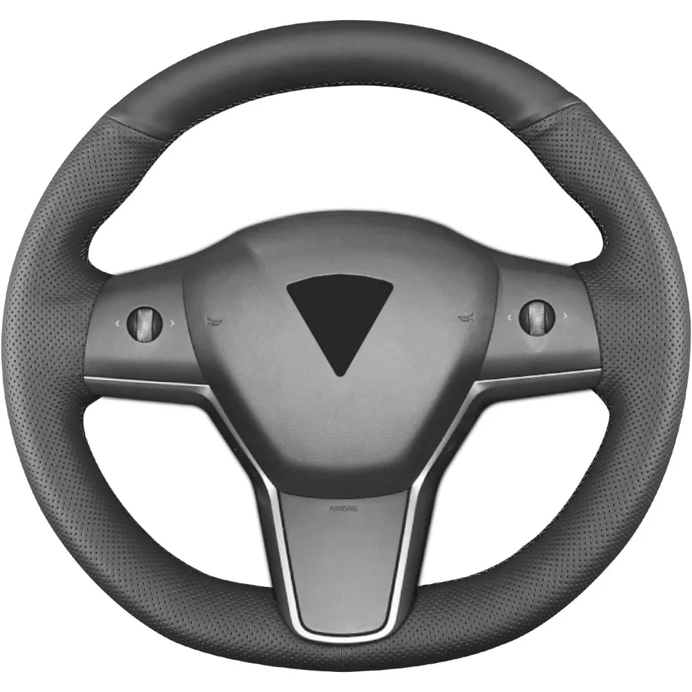 

Hand Sewn Non Slip Breathable Microfiber Leather Steering Wheel Cover for Car Interior Accessories