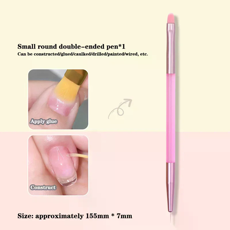 مسمار تصميم الفن فرشاة قلم برأسين فرشاة الرسم الأشعة فوق البنفسجية هلام تمديد الرسم نحت القلم Diy بها بنفسك مانيكير أداة فرشاة الأظافر