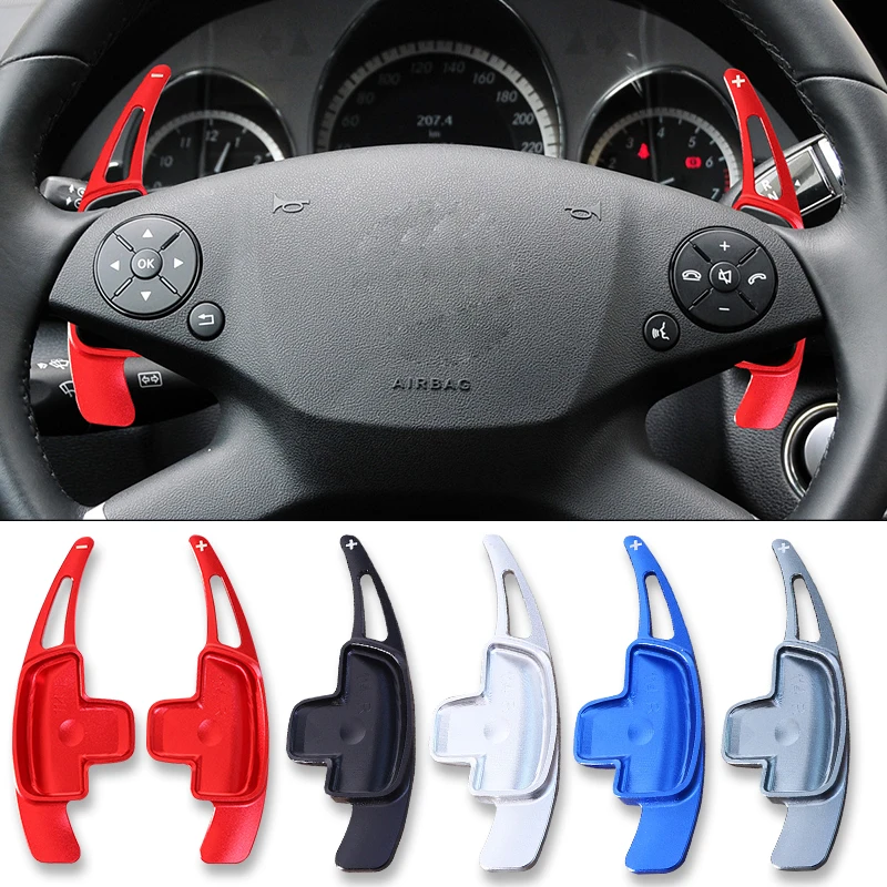 Alloy Car Steering Wheel Shift Paddle For Mercedes-Benz S E R GL SLK ML W212 2009-2012 W251 X204 R171 Extension Paddles Shift