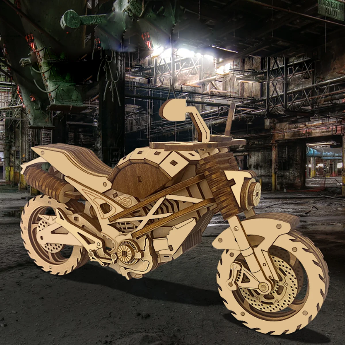 Motorcycle 3D Car Wooden Puzzle Scale Model,DIY Model Kit, Handcraft Gift,Home Decoration,Mechanical Model Kit, Building Toy