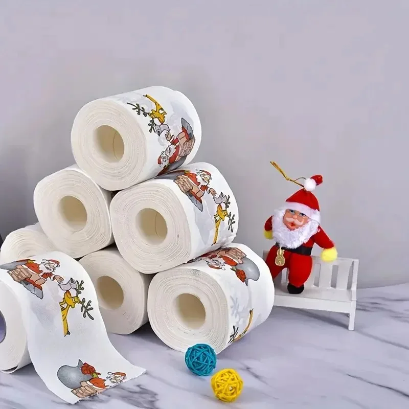 5/10 pezzi di carta igienica per bagno di Natale, decorazione per la casa di buon Natale, decorazione natalizia, ornamenti di Capodanno