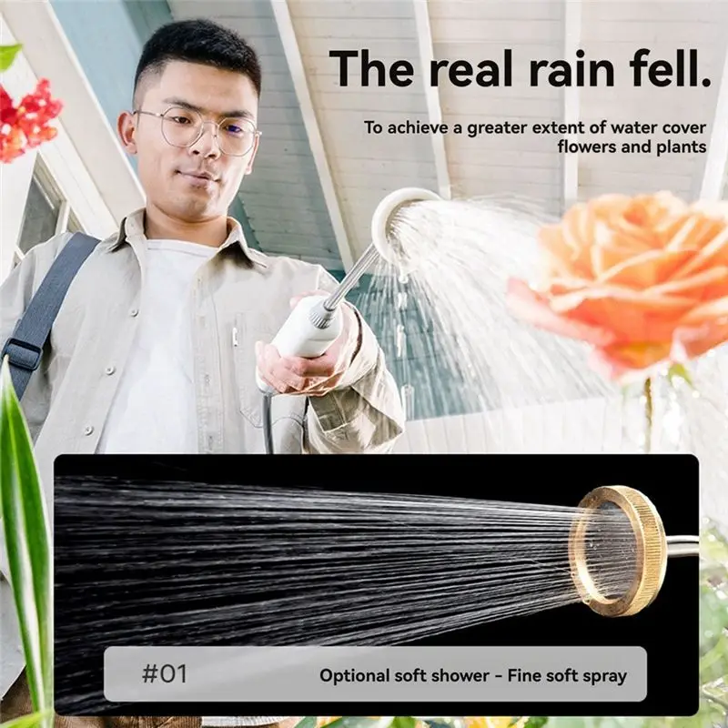 A67P-5L Electric Garden Sprayer, Rechargeable Type-C 2200Mah Battery, With 300Cm Extension Tube And Shower Spraybar.