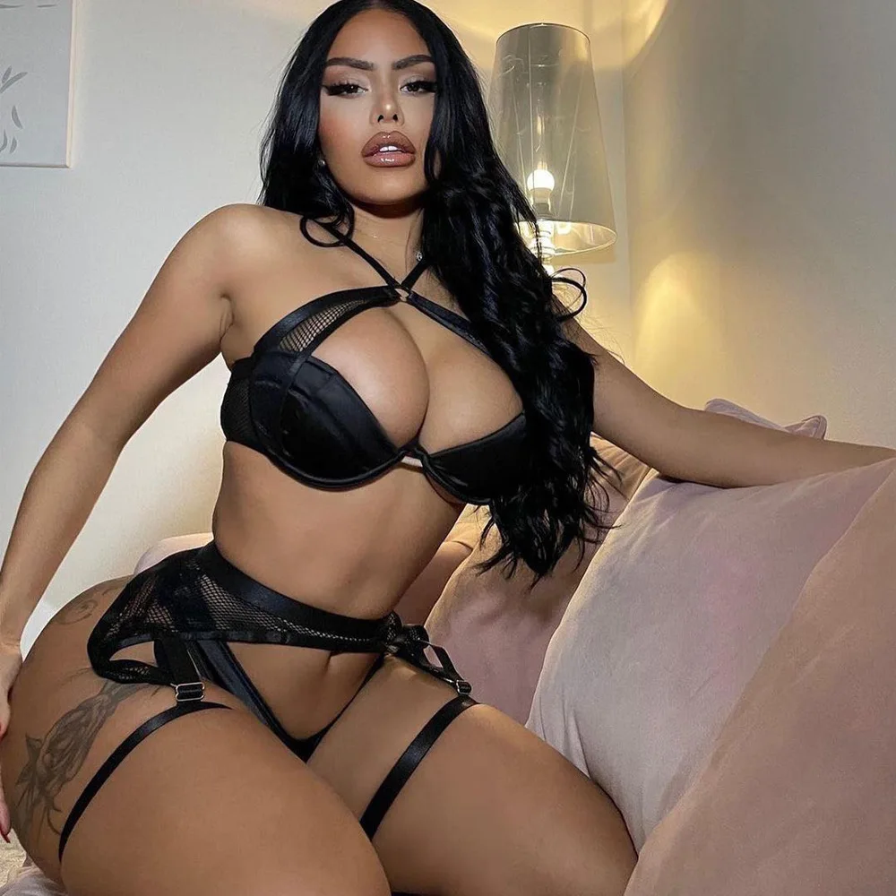 女性のためのセクシーな革のハーネス,緊縛ボディベルト,パンクストラップ,タイトなガーター,ベルト付きのアクセサリーセット