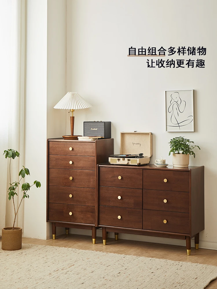 Bedroom chest of drawers, simple chest of drawers, storage cabinet, living room cabinet, nine drawers, simple wall, solid wood c