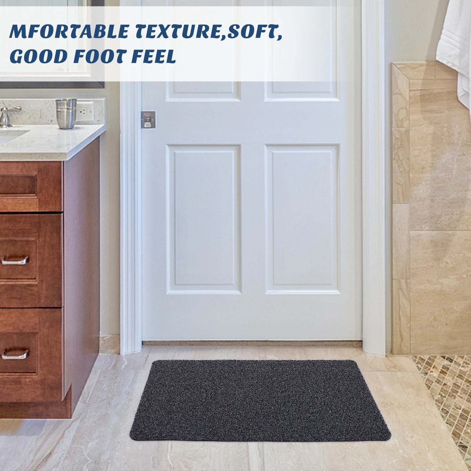 

Door Mat Heavy Duty Non-Slip Floor Mat For Entryway Indoor Outdoor Use Dirt Scraper Rug Garage Bathroom Laundry Home Decor