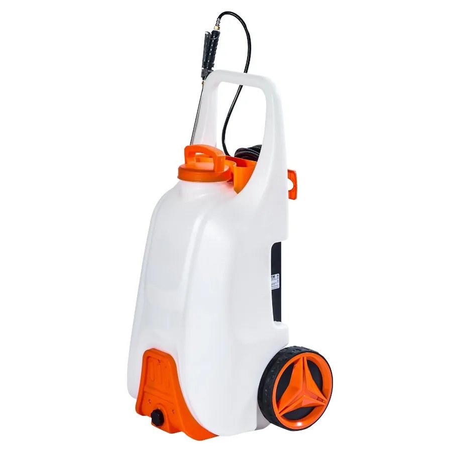 

13.1Gal Battery Powered Sprayer with Cart Wheeled 080 PSI Electric Weed Sprayer