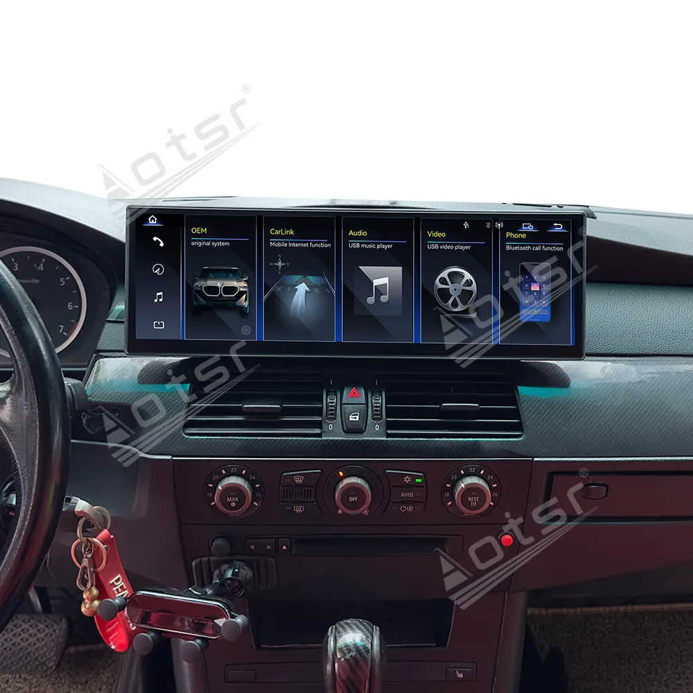 Radio para Auto con Sistema Operativo Linux de 14.9 Pulgadas, Plug & Play, para BMW Serie 5 E60/E61 2003-2010, CarPlay Inalámbrico, Android Auto, GPS, Navegación, Conserva el OEM