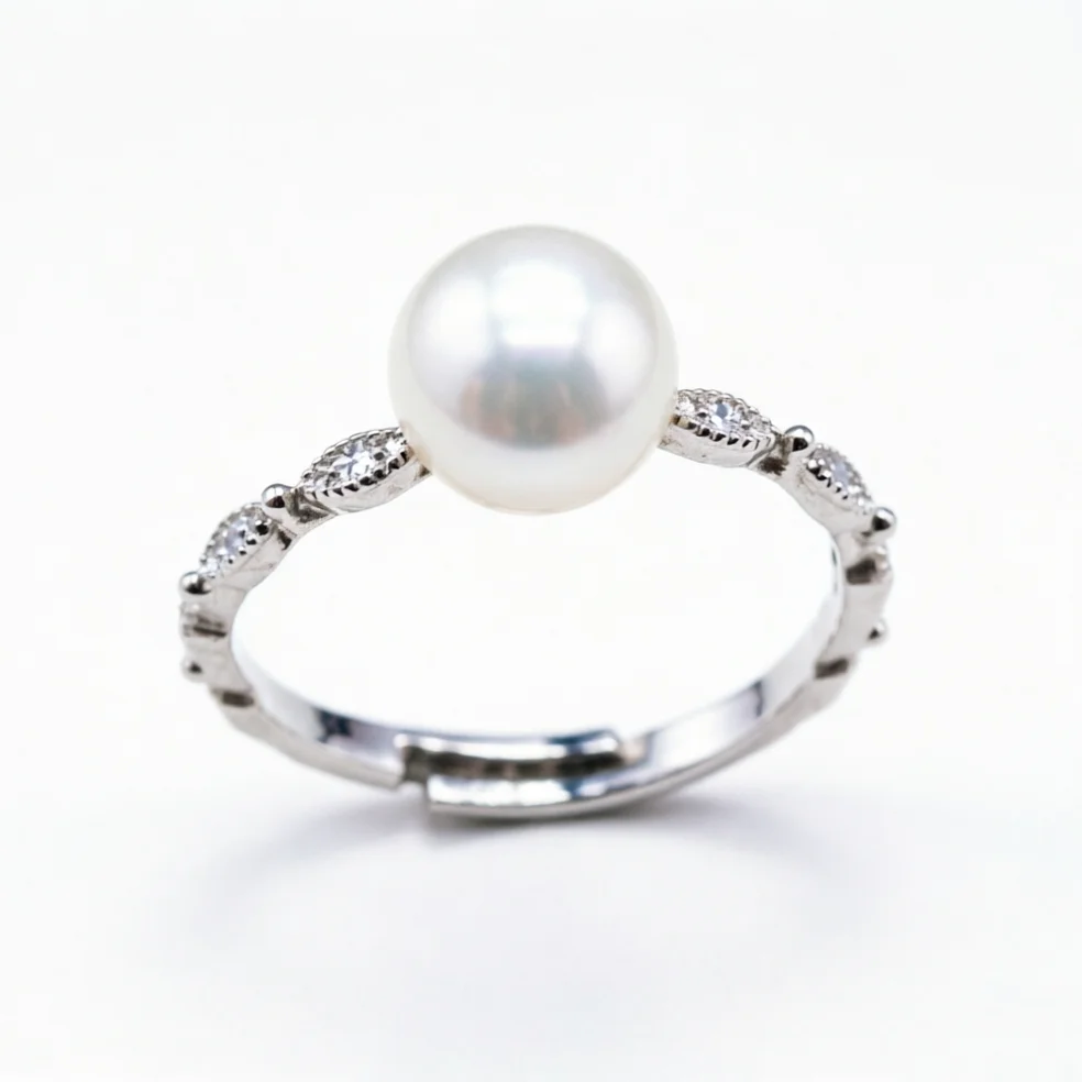 

Minimalist Devil's Eye White Freshwater Pearl Zircon Ring Cool Edgy Women's Jewelry Statement Accessories Gift Box JY ZuBo