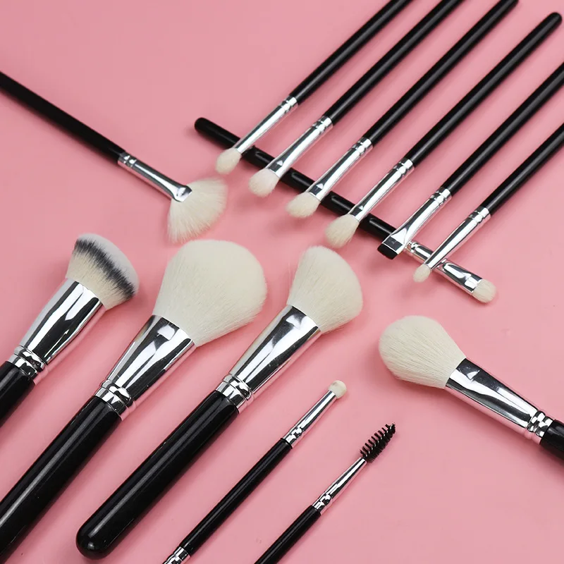 Yameni Natural Goat Hair Makeup Brushes Set Professional Kit Brocha Maquillaje Pedzle Do Makijazu Blending Smudging Brush Shader