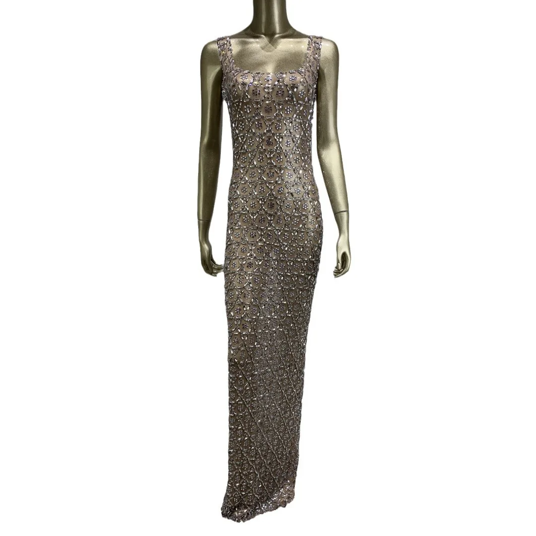 セクシーなラインストーンボールガウンスキニータイトパーティードレスセレブパフォーマンスイブニングドレスステージグラム衣装女性 Vallentain ドレス