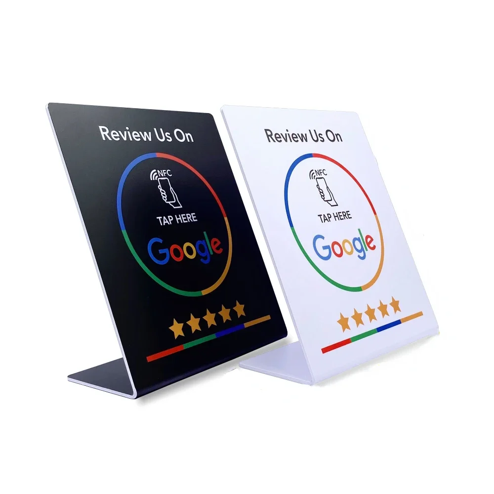 5pcs for Google Reviews NFC Stand Ntag215 504 bytes Table Display URL Writing Social Media Business Review Cards