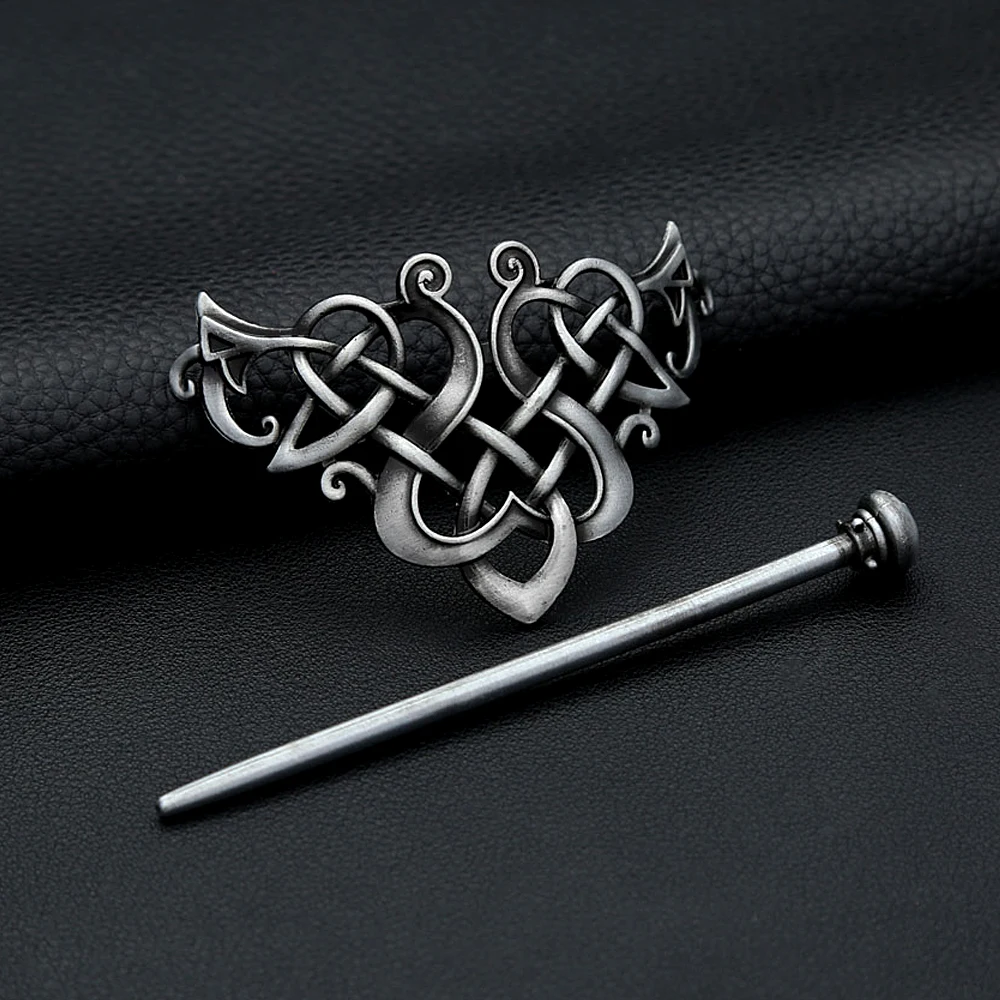 Nordic Vintage Viking Celtic Knot Hairpin Alloy Hair Accessory For Women & Men Simple Fashion Scandinavian Jewelry Party Gifts