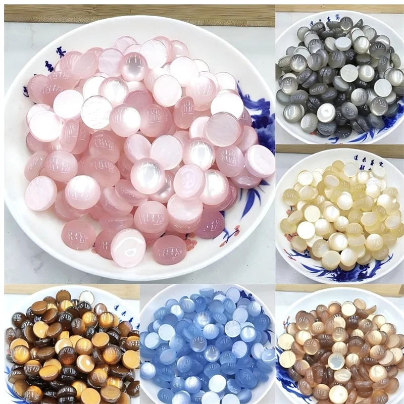 

Wholesale 90pcs/lot 12mm 14mm 18mm color print geometry rounds shape resin cabochon beads diy jewelry garment hair accessory