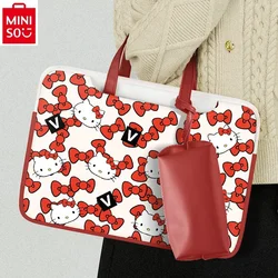 MINISO San Liou Hello Kitty Cartoon Printed Laptop Case 13.3 15.6 16 inch Women's File Storage Multi functional Briefcase