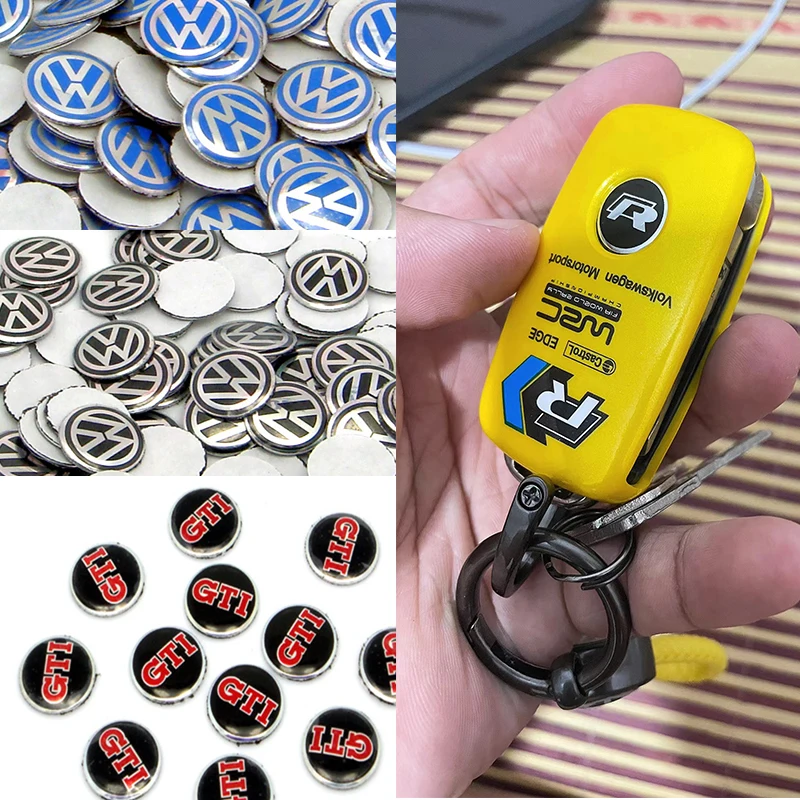 Car Key Stickers Auto Control Keychain Emblem Accessories For Volkswagen VW R-line GTI R Polo Golf Passat Magotan Tiguan Jetta