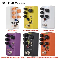 MOSKYAUDIO Guitar Overdrive Effects Pedal Volume/Drive/Focus/4-Mode Knob DC 9V 6.35mm Electric Guitar Overdrive Effector 6 Kinds