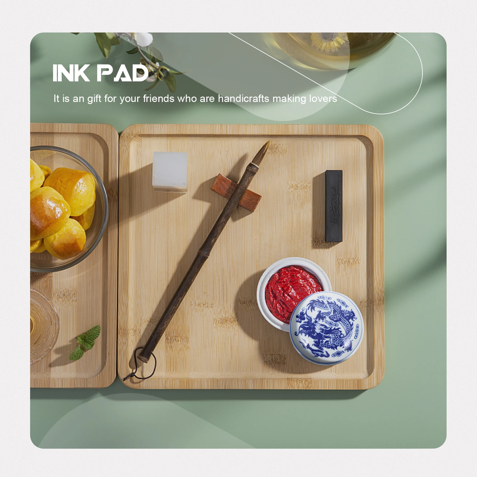 

Ceramic Box Inkpad for Rubber Stamps Calligraphy Premium Delicate Stamping Office DIY Painting Cards Scrapbook Handicrafts Gifts