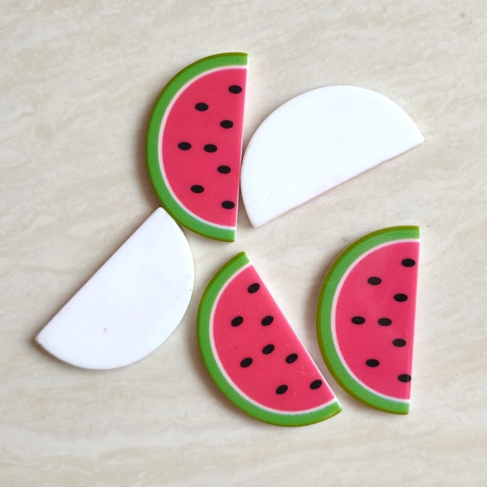 10Pcs Cartoon Lovely Fruits Watermelon Flatback Planar Resin Cabochon DIY Craft Embellishments for Home Decoration Accessories