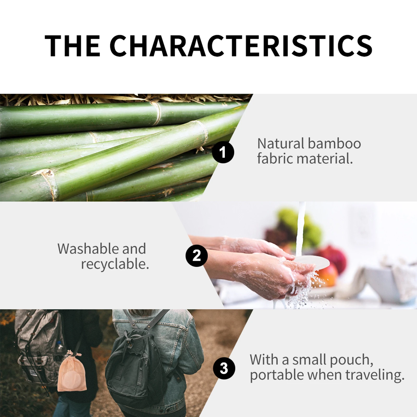 1 ชุดไม้ไผ่เส้นใยพัฟReusable Ecoผู้หญิงแต่งหน้าRemover Padsหญิงทําความสะอาดใบหน้าพัฟผ้าเช็ดทําความสะอาดนุ่มทนทาน