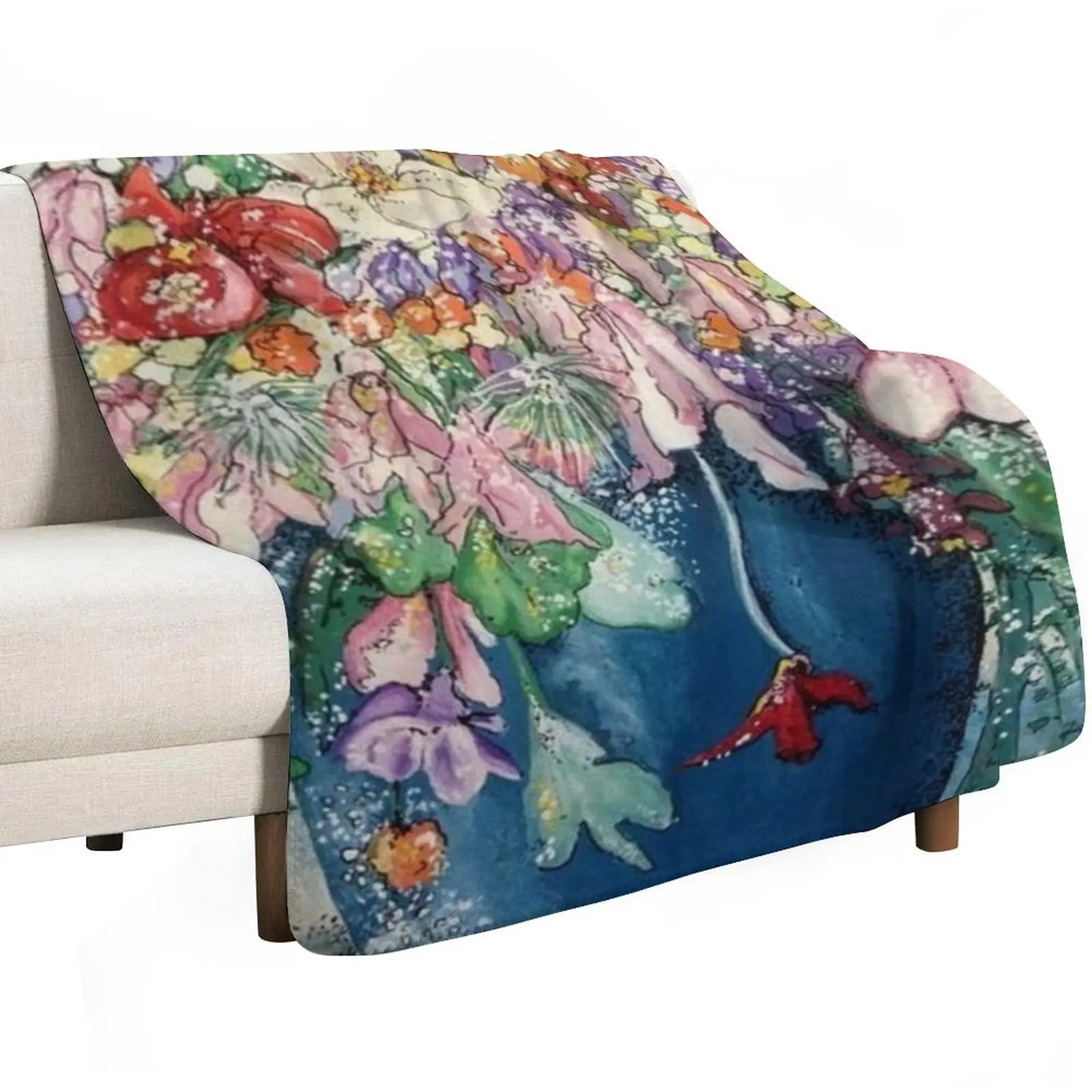 Vase of Spring Flowers Throw Blanket Moving Custom Bed Fashionable wednesday warm for winter Soft Plaid Blankets