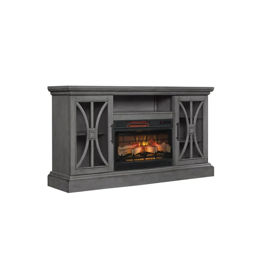 #Further Electric Fireplace TV Console Wood TV Stand