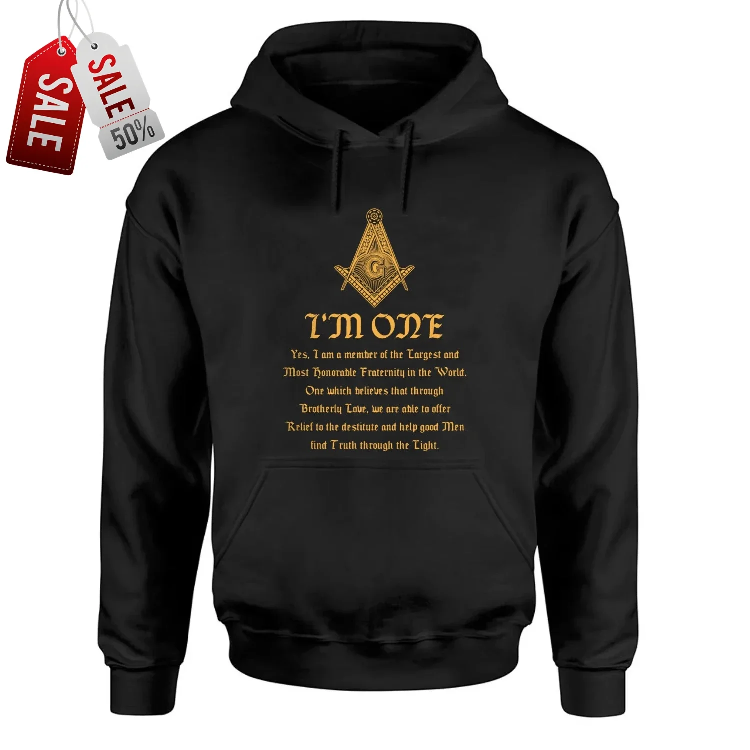 I'm One Mason Freemason Masonic Gift Pullover Hoodie New 100% Cotton Comfortable Casual Mens Sweatshirts Fashion Streetwear