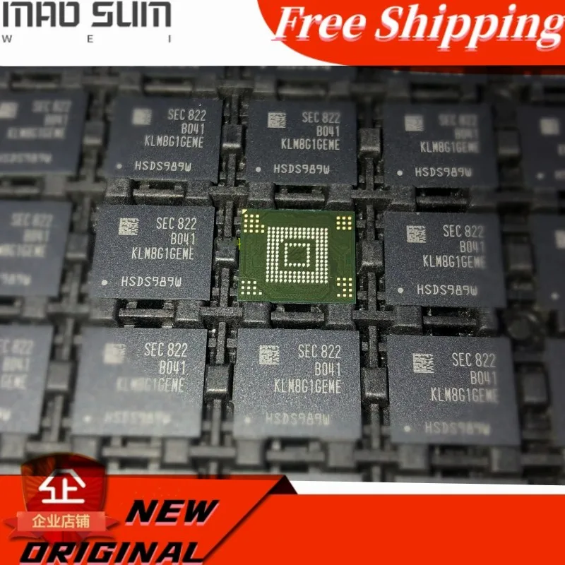 Free Shipping  2PCS~10PCS/LOT KLM8G1GEME-B041 KLM8G1GEME BGA-153 EMCC 8G NEW100%