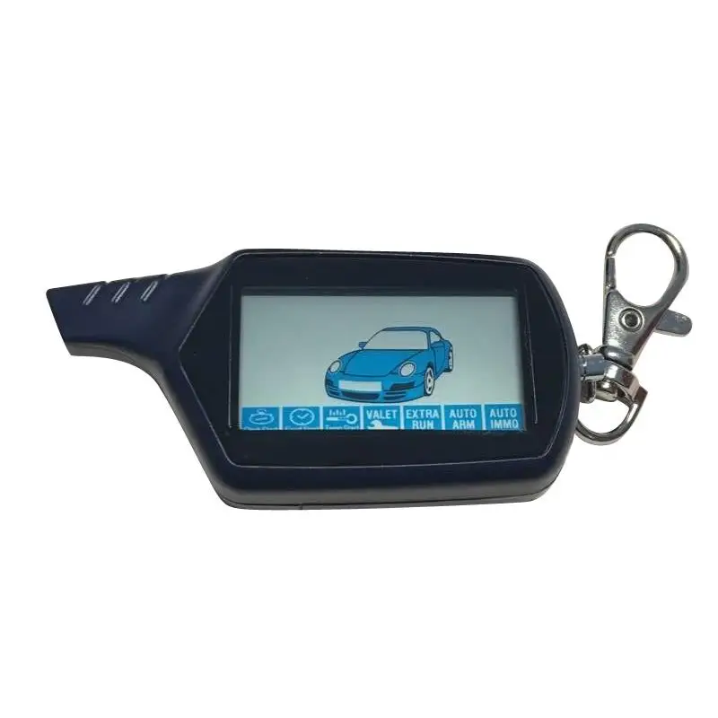 B9 LCD Remote Control For Russian Version Two Way Car Alarm Engine Start Key Starline B9 Twage Keychain