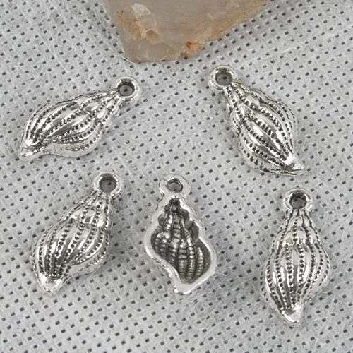 

20pcs 19*9mm Antiqued Silver Shell Design Pendant H0037 Charms for Jewelry Making