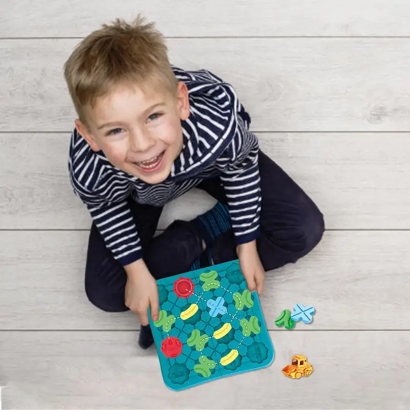 Labirinto per la costruzione della strada Blocchi ferroviari per auto Pista Giocattoli educativi per bambini Regalo per bambini Giocattoli per l'apprendimento dello stelo Gioco da tavolo logico per bambini