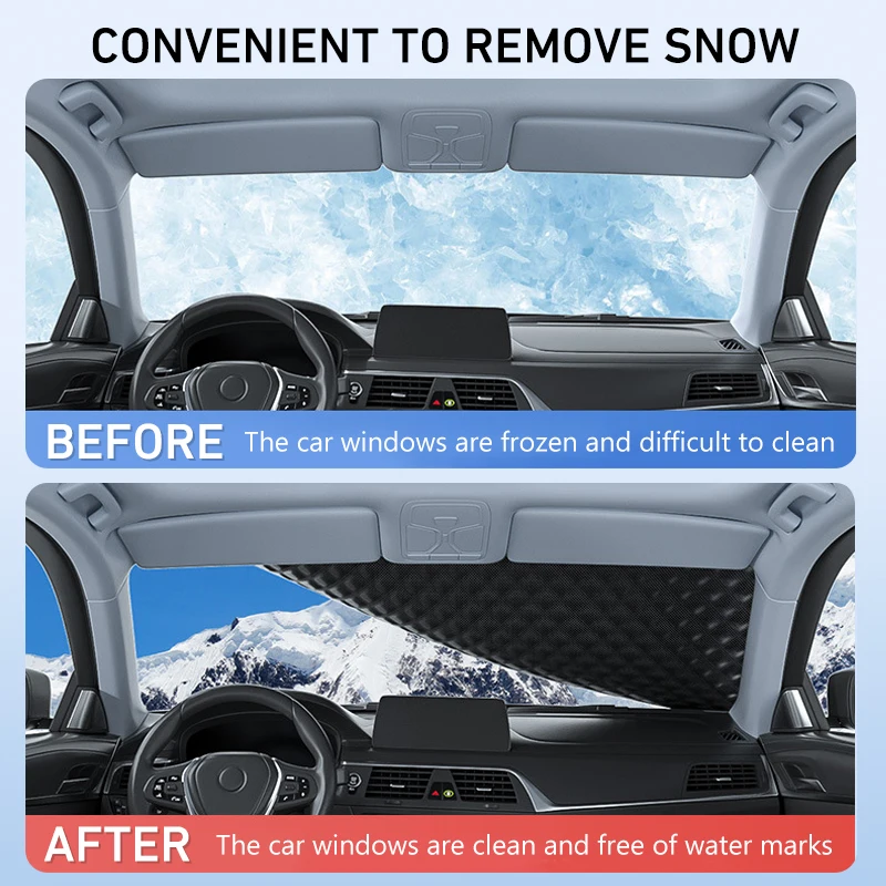 Car Snow Ice Cover Protector Window Frost Prevention Front Rear Windshield Cover Thicken Snow Shield Sunshade Exterior Accessory