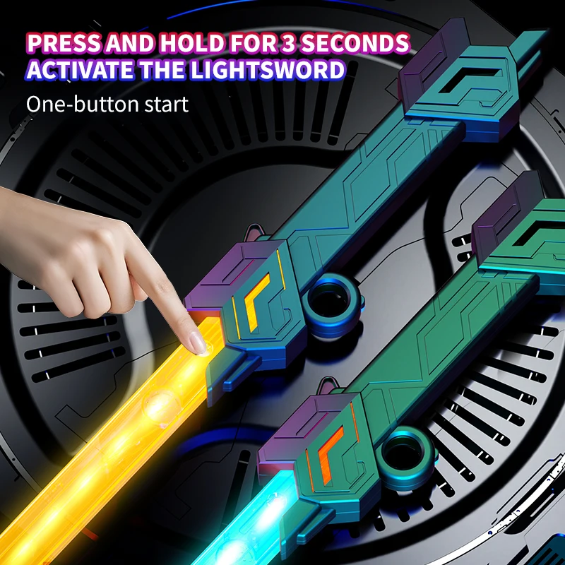 7-Color ثنائي الرأس تلسكوبي Lightsaber الدورية متوهجة المبارزة السيف الاطفال الكبار معركة السيف USB قابلة للشحن مع الصوت والضوء #3