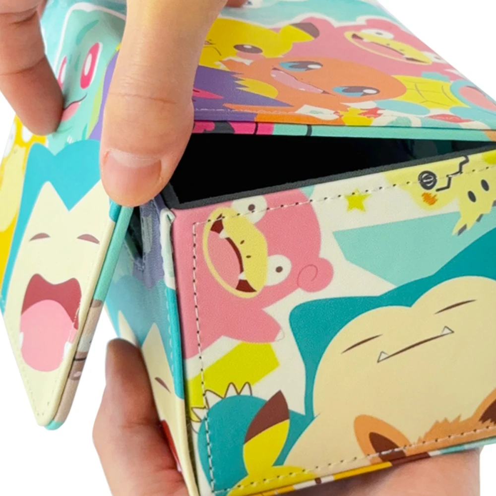 Cartoon Snorlax Gengar Ptcg Collection Card Card Storage Box Ws Opcg High-End Pu Leather Board Game Card Protection Box